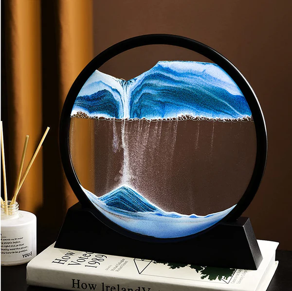 3D Moving Sand Art Lamp With Stand | Sand Lamp For Room & Home Decoration | Sandscapes Frame For Table | Random Colour