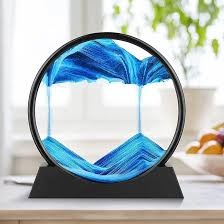 3D Moving Sand Art Lamp With Stand | Sand Lamp For Room & Home Decoration | Sandscapes Frame For Table | Random Colour - Image 3