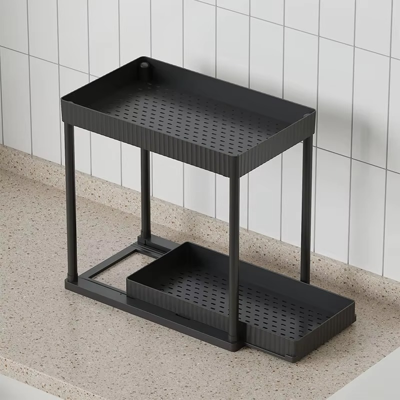 Multi-Functional Kitchen Shelf | Nail-Free Installation | Rust-Proof Carbon Steel Organizer | Waterproof & Strong Load-Bearing | Random Colour - Image 4