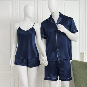 Couple Night Dress / Night Suit / Silk Sleepwear Set – 4-Piece Camisole & Shirt with Shorts | DC-C015