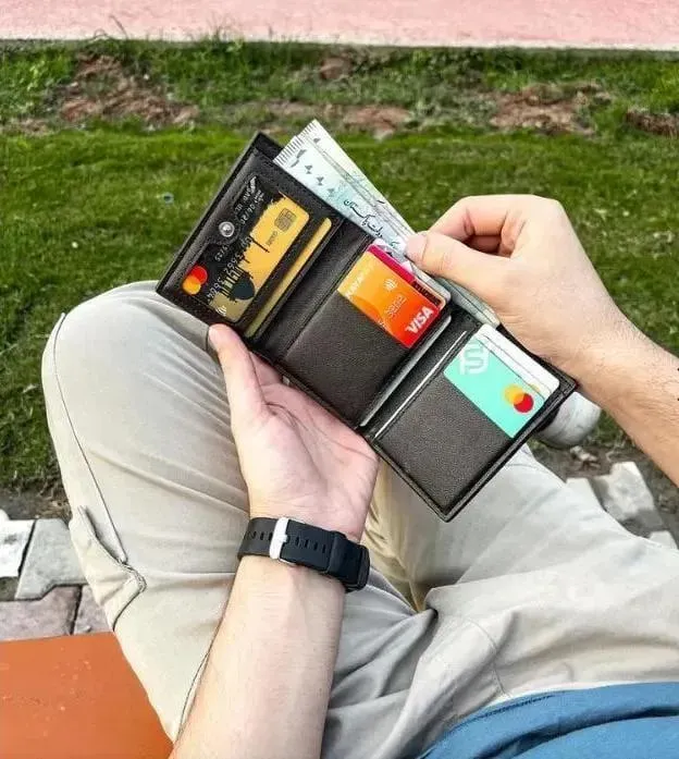 Balebaily Premium Tri-Fold Wallet for Men – 10 Card Slots, Secure Button Closure, Large Cash Pocket - Image 2