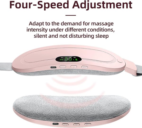 Heating Pad women Period Pain Cramp Relief Belt -Portable Menstrual Heating Pad, Heated Belly Belt for Menstrual Cramp Relief with 3 Heat Levels and 4 Modes, Electric Belt Massage for Women and Girls - Electric Massager Machine for Women - Image 2