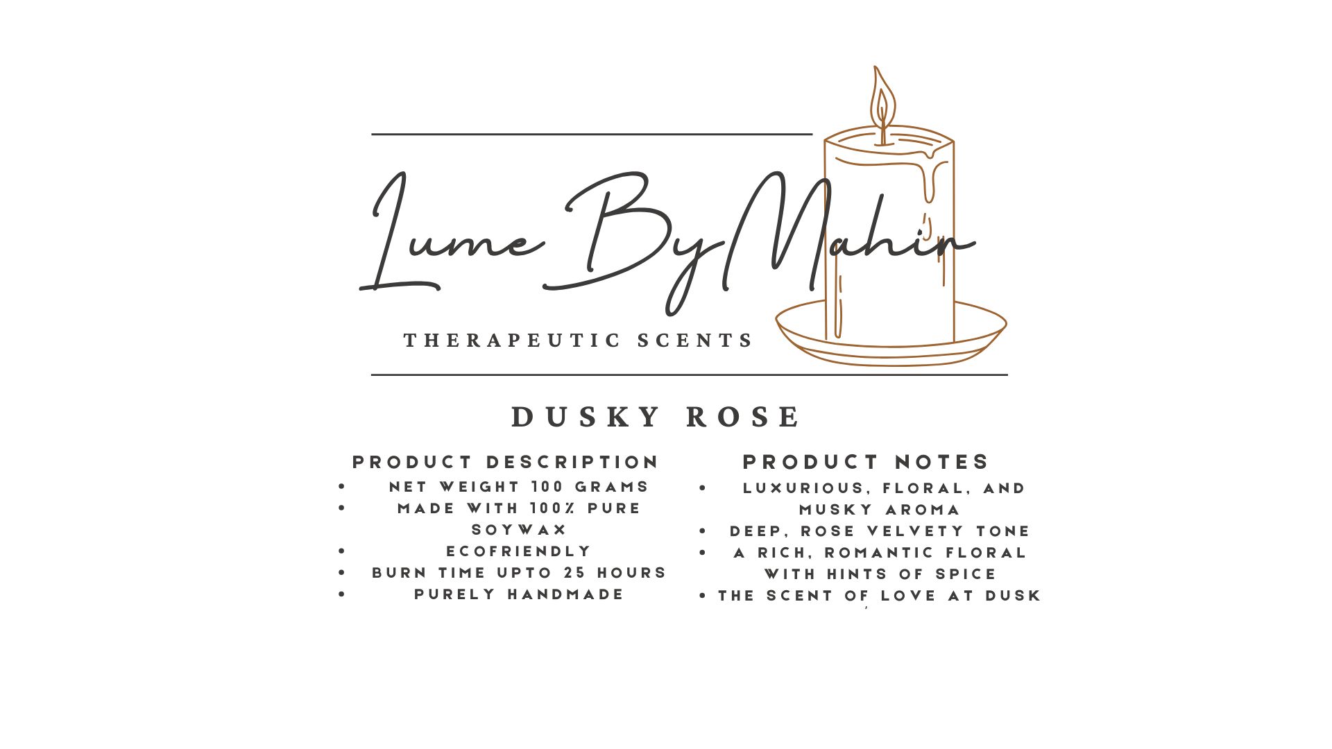 Dusky Rose | The Scent of Love at Dusk – Handmade Luxurious Floral & Musky Soy Wax Candle - 100 gram - Image 2