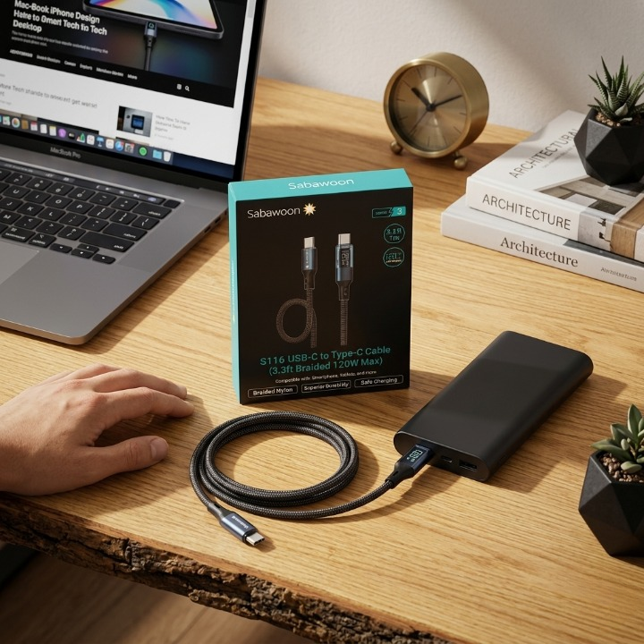 120W Digital Display Fast Charging Cable – Full Original High Speed Braided Charging & Data Cable