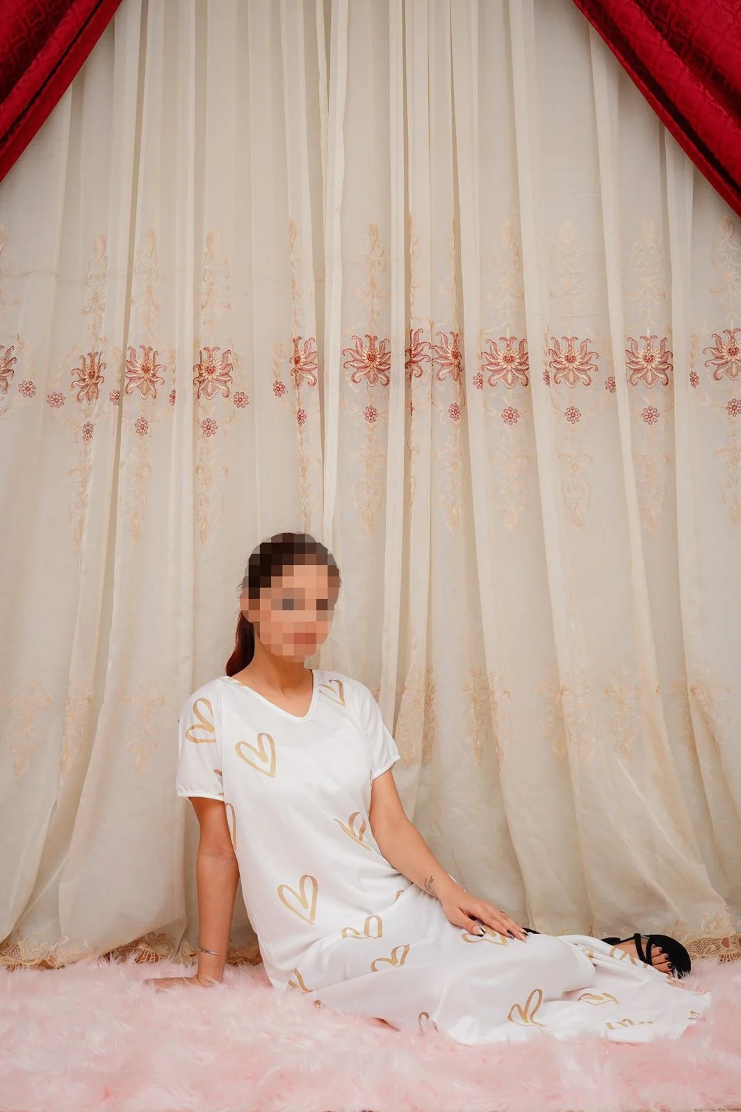 Cloud Kiss 3 Piece Womenβs Premium Nightwear Set β Soft Printed Nighty with Panty & Pony - Free Size - Image 3