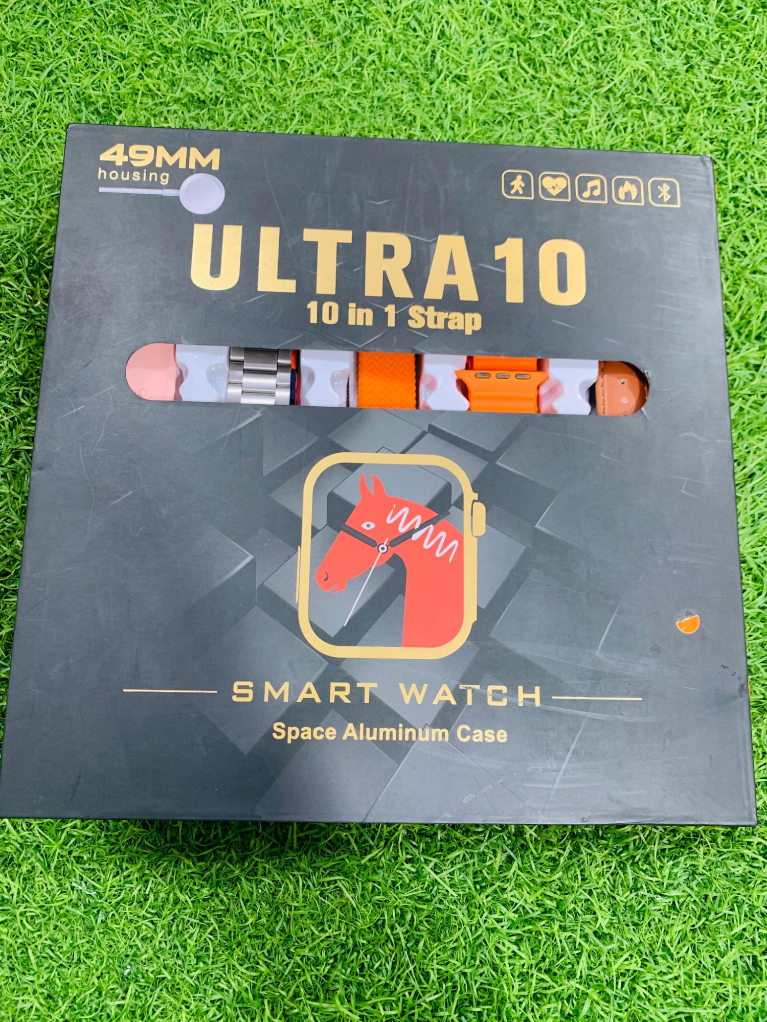Ultra 10 Smart Watch | 10 in 1 Straps+Jelly Case | BT Calling | Super HD Display 49mm | Multi color straps & wireless charging (Random color) - Image 3