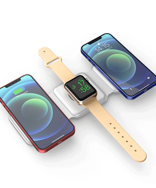 3 in 1 Magnetic Foldable Wireless Charging Station 15W Fast Charger for iPhone, AirPods & Smartwatch - Image 2