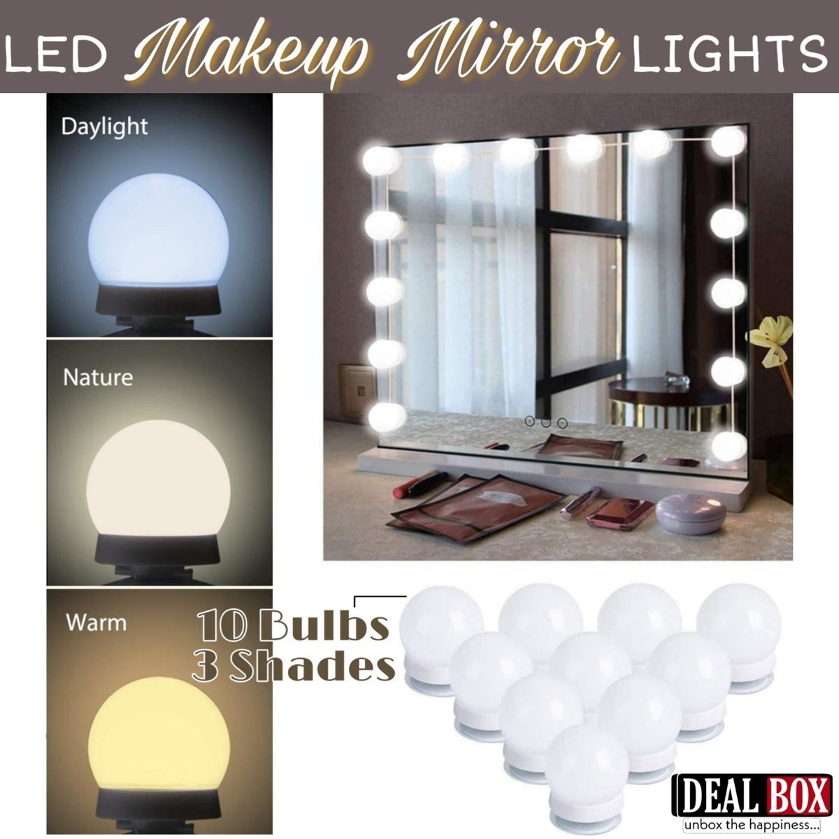 Dimmable LED Vanity Mirror Lights Kit – 10 LED Hollywood Style Bulbs for Makeup Dressing Table & Bathroom Mirror - Image 3