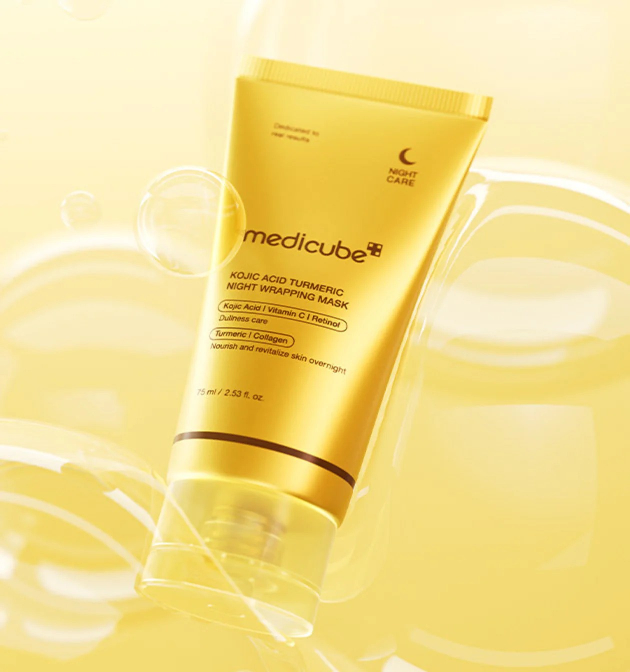 Medicube Turmeric Overnight Wrapping Peel Off Mask 75ml Korean Skincare With Collagen For Glowing Elastic Skin - Made In Korea - Image 4