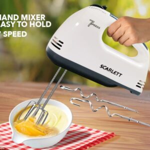 DH-133 Scarlett Multifunctional 7 Speed Mini Mixer Electric Food Blender Scarlett Handheld Mixer Egg Beater Automatic Cream Food Cake Baking Dough Mixer