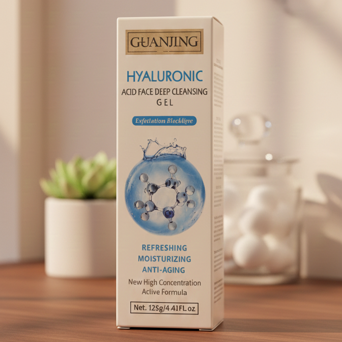 GUANJING Hyaluronic Acid Deep Cleansing Face Gel – Refreshing, Moisturizing & Anti-Aging (125g) - Image 2