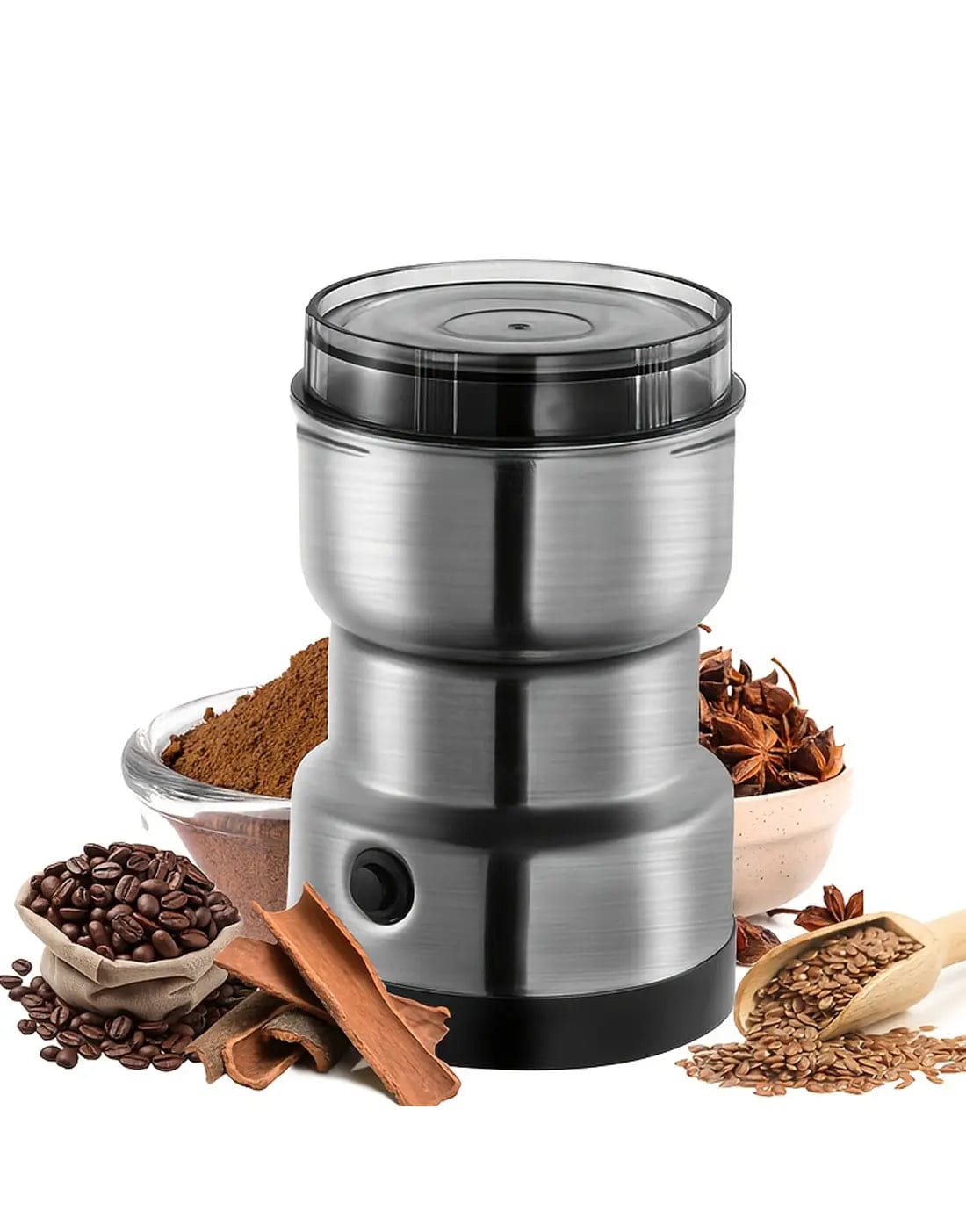 Electric Stainless Steel Coffee & Masala Grinder Machine ��� Multipurpose Spice, Dry Fruit & Herb Grinder