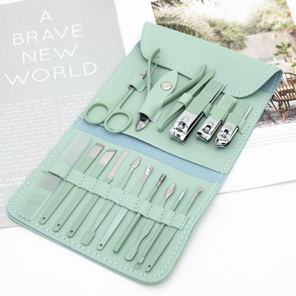 16-Piece Manicure & Pedicure Kit – Premium Stainless Steel Nail Care Set for Hand, Foot & Facial Grooming | Travel-Friendly Case Included | 16 Pcs Nail Care Set | Beauty Essentials Set ( Random Color ) - Image 2