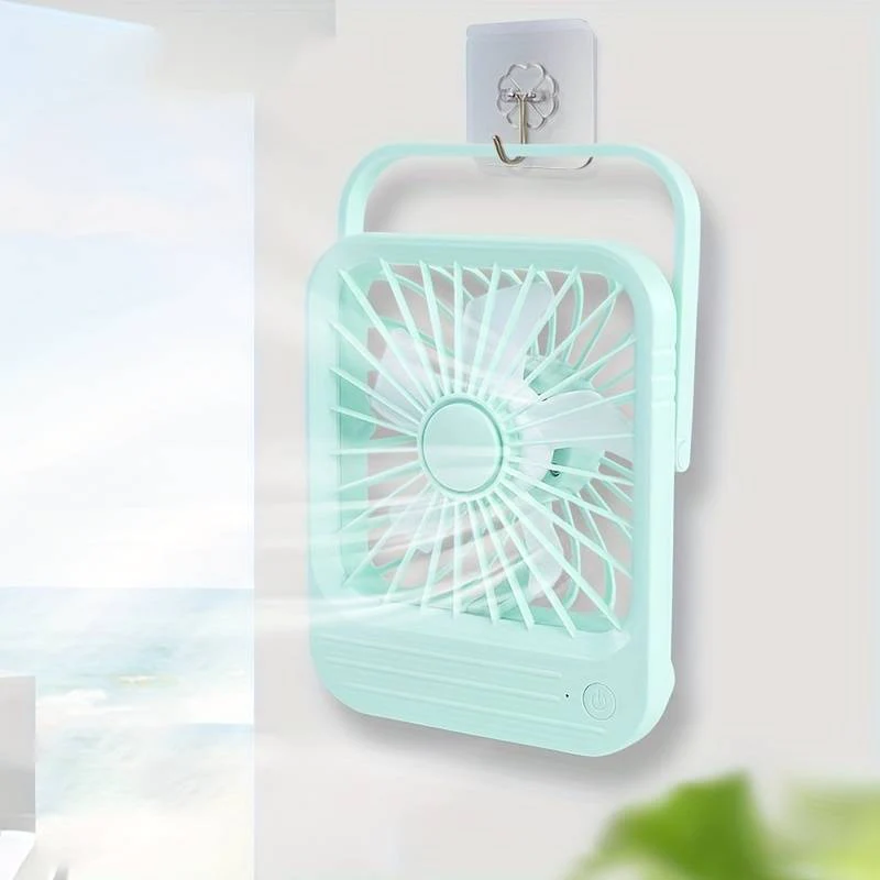 Quite Hanging Desk Fan, Mini USB Rechargeable Fan, Quiet Mini Desktop Cooling Fan for Indoor Outdoor(random color ) - Image 3